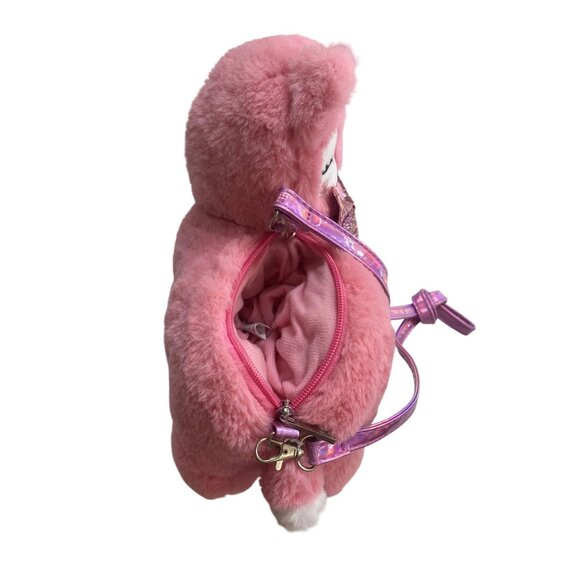 Wonder Nation Plush Pink Animal Backpack Purse For Kids With Adjustable Shiny St - Picture 3 of 7